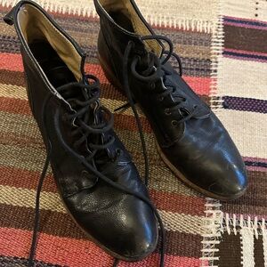 black short lace up frye boots